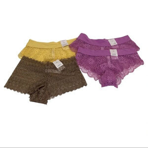 Auden Size XS Lacey Cheeky Panties 4 Pairs Bundle. New With Tags
